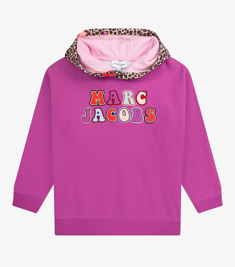 Kids\' Marc Jacobs All-Over French Terry Hoodie Fuchsia / Multicolor | UAE-694537