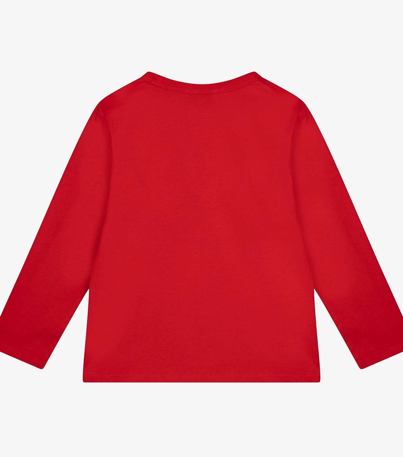 Kids' Marc Jacobs Faux Fur Logo Long Sleeve T Shirts Red | UAE-130289