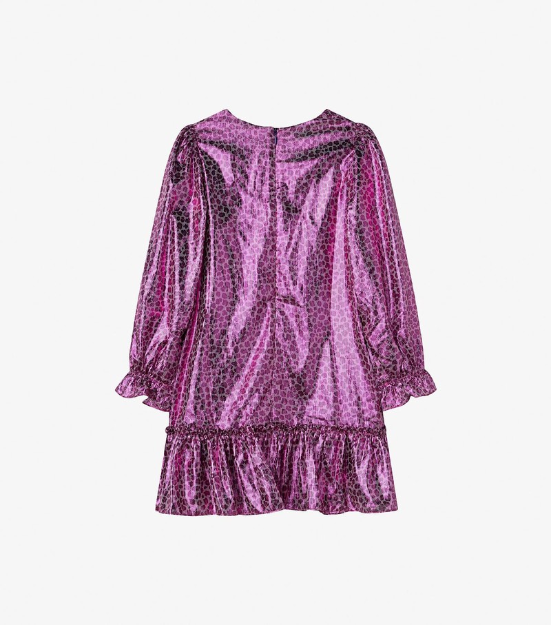 Kids' Marc Jacobs Micro Cheetah Trompe L'Oeil Dress Purple | UAE-892460