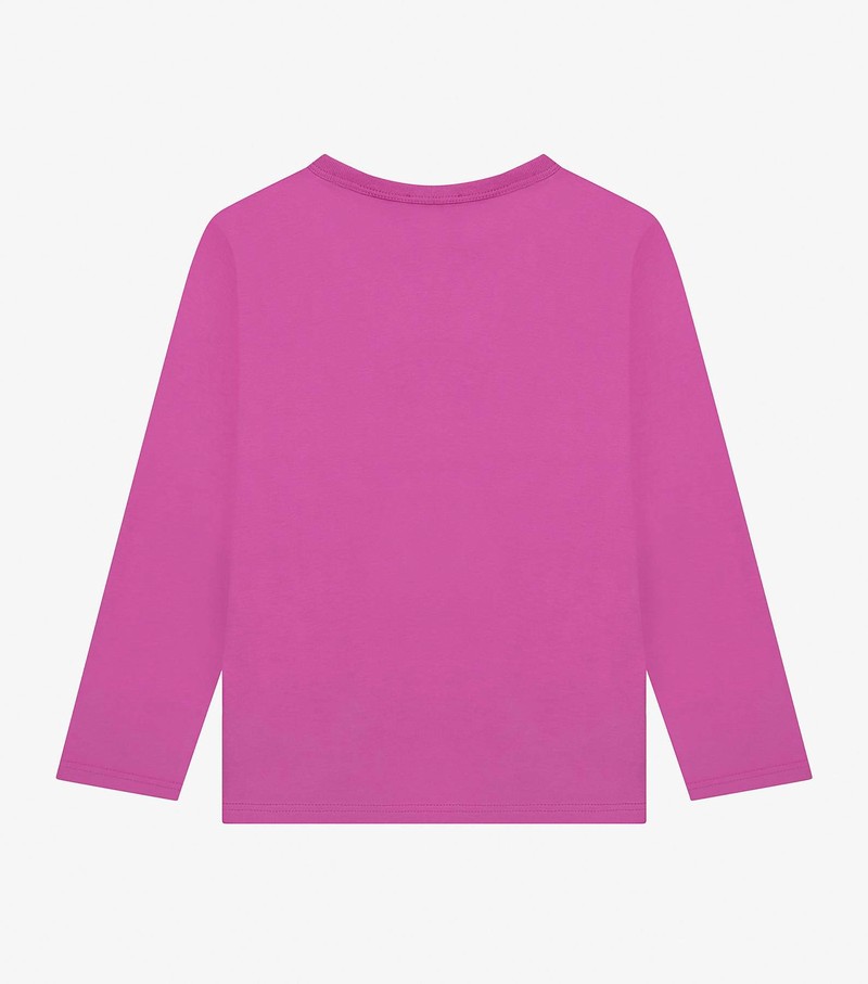 Kids' Marc Jacobs Patched Long Sleeve T Shirts Fuchsia | UAE-627945