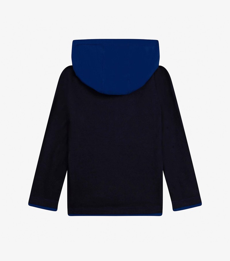 Kids' Marc Jacobs Puff Logo Long Sleeve T Shirts Navy / Black | UAE-150782