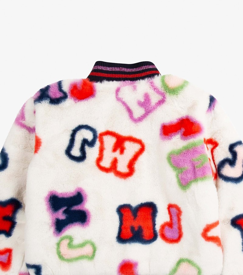 Kids' Marc Jacobs Reversible Faux Fur Teddy Jackets White / Multicolor | UAE-796423