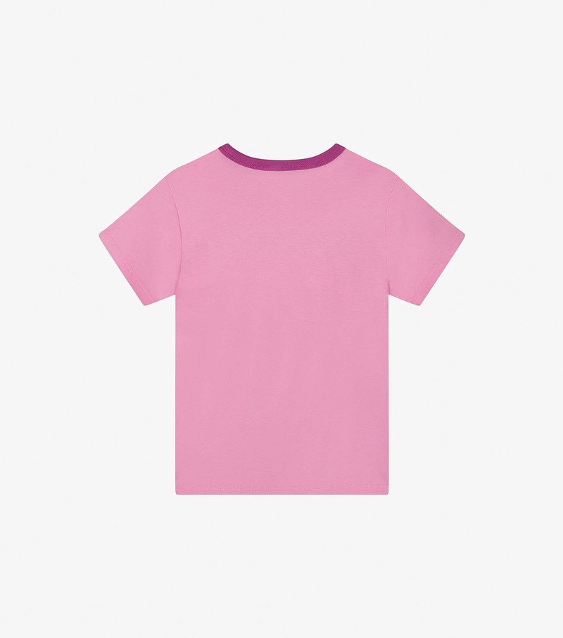 Kids' Marc Jacobs Short Sleeve Logo T Shirts Pink | UAE-729541