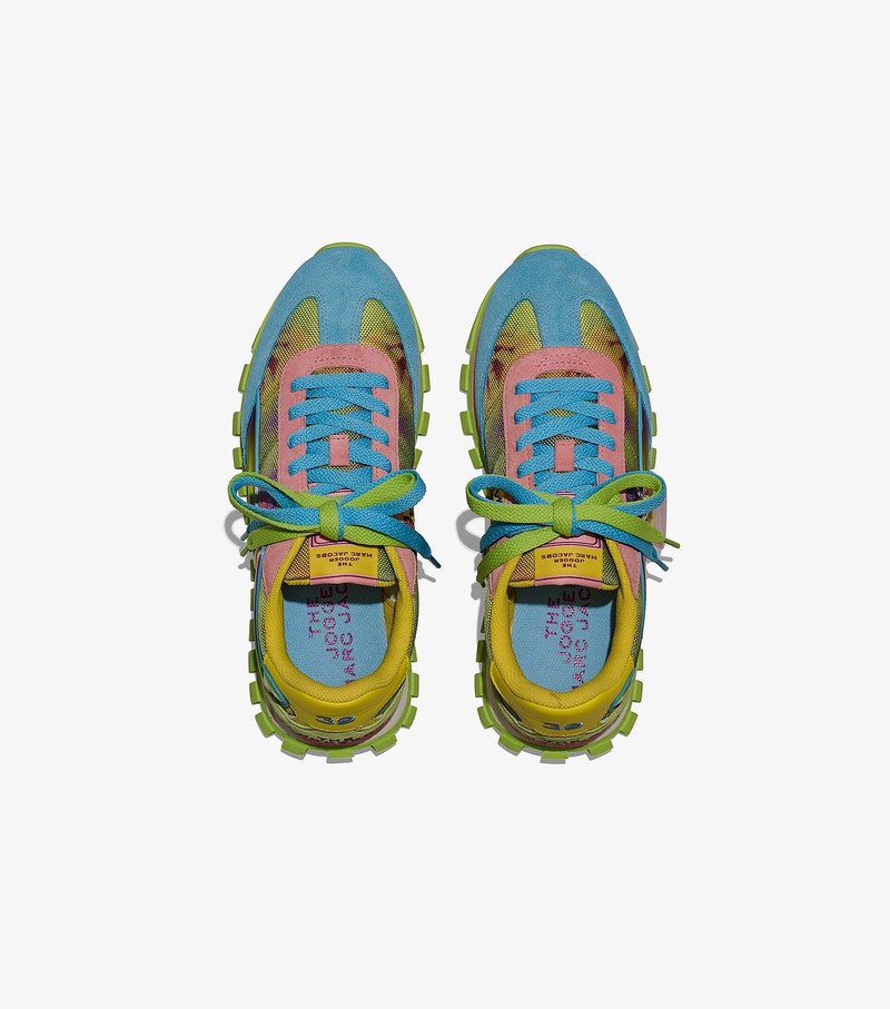 Women's Marc Jacobs Acid Floral Jogger Sneakers Blue / Multicolor | UAE-839462