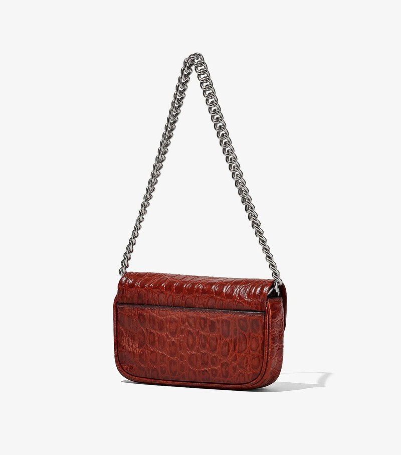 Women's Marc Jacobs Croc-Embossed J Marc Mini Shoulder Bags Red | UAE-023965