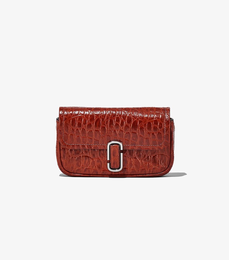 Women's Marc Jacobs Croc-Embossed J Marc Mini Shoulder Bags Red | UAE-023965