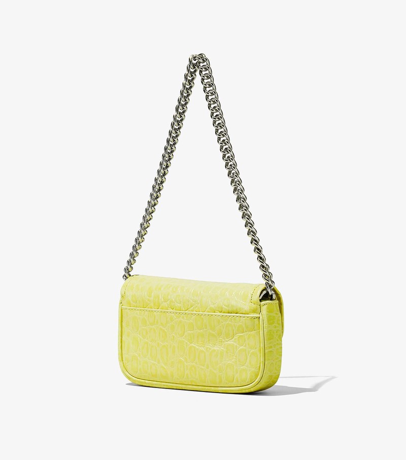 Women's Marc Jacobs Croc-Embossed J Marc Mini Crossbody Bags Green | UAE-145809