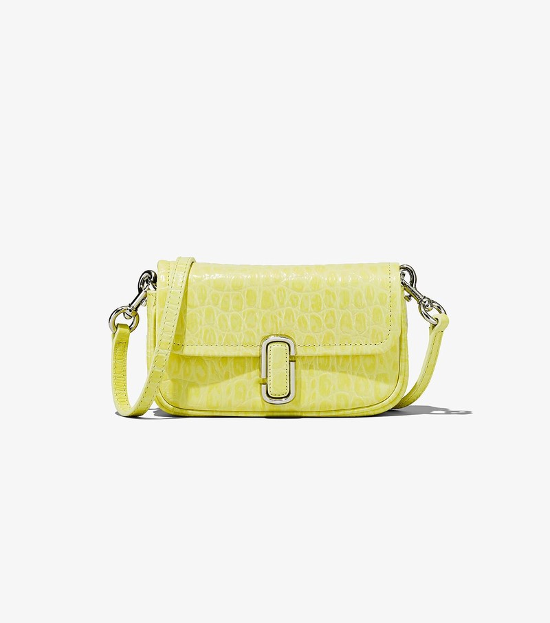 Women's Marc Jacobs Croc-Embossed J Marc Mini Crossbody Bags Green | UAE-145809