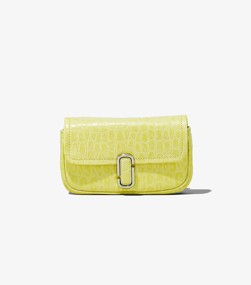 Women's Marc Jacobs Croc-Embossed J Marc Mini Crossbody Bags Green | UAE-145809