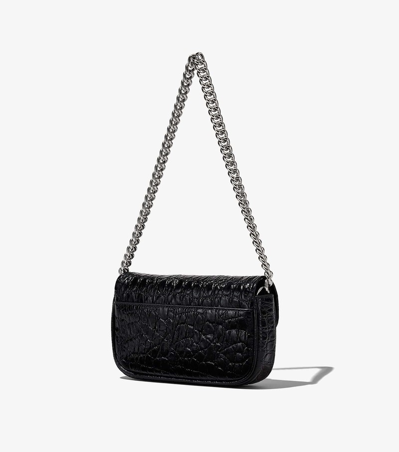 Women's Marc Jacobs Croc-Embossed J Marc Mini Crossbody Bags Black | UAE-351480