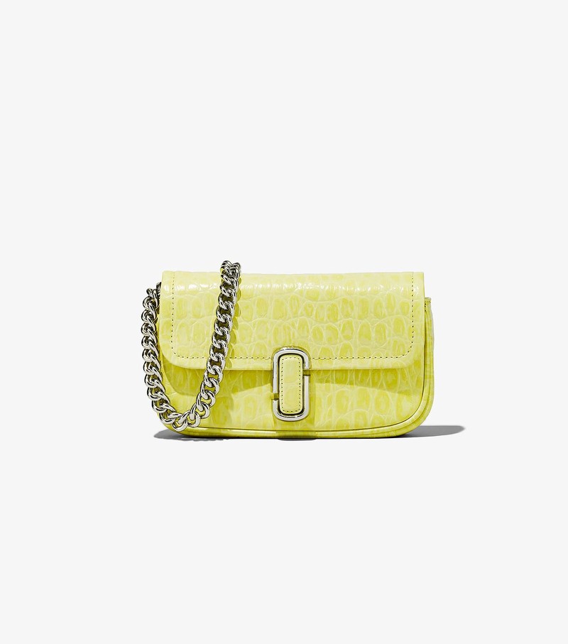 Women\'s Marc Jacobs Croc-Embossed J Marc Mini Bags Yellow | UAE-578312