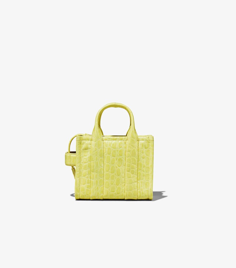 Women's Marc Jacobs Croc-Embossed Micro Tote Bags Yellow | UAE-359740