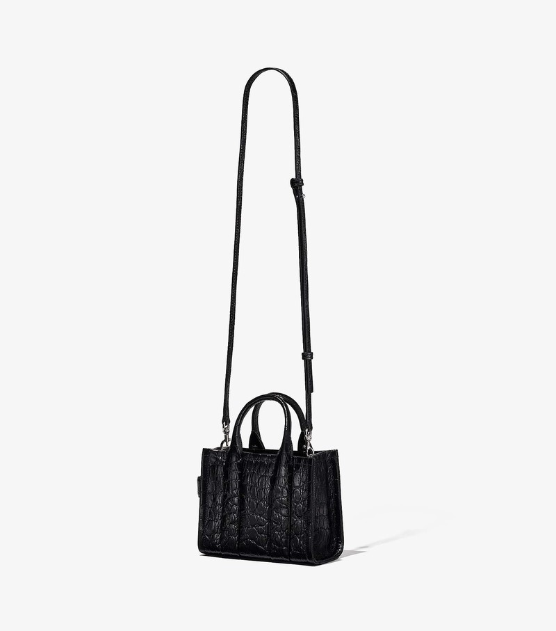 Women's Marc Jacobs Croc-Embossed Micro Tote Bags Black | UAE-384952