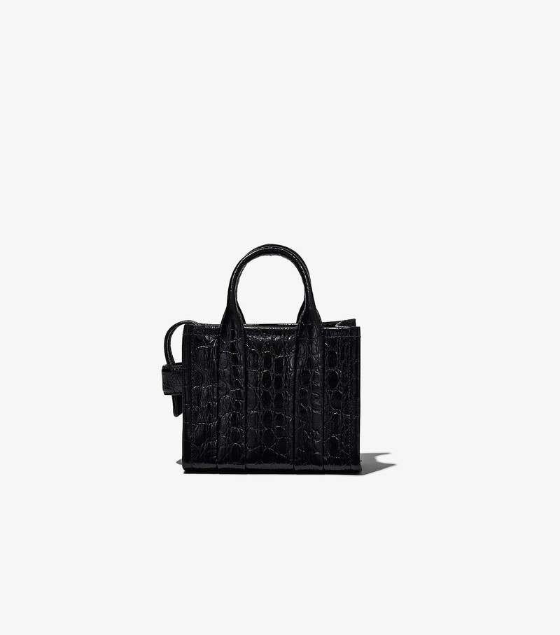 Women's Marc Jacobs Croc-Embossed Micro Tote Bags Black | UAE-384952