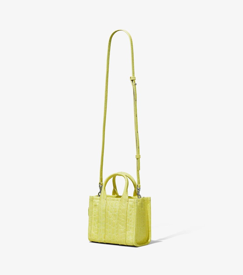 Women's Marc Jacobs Croc-Embossed Micro Tote Mini Bags Yellow | UAE-390647