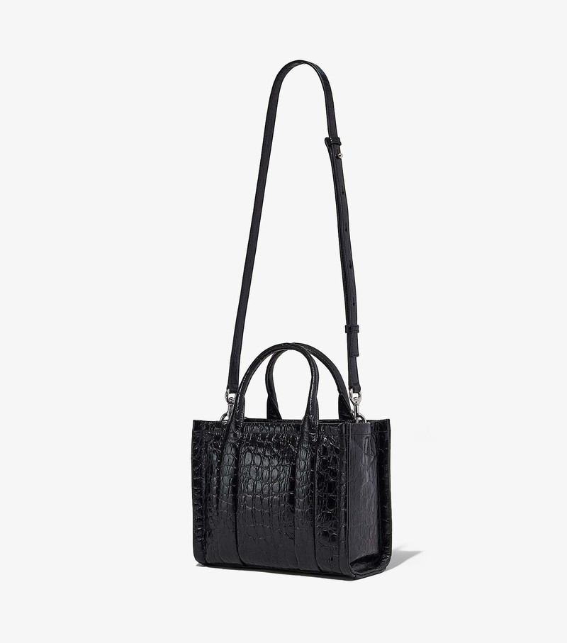 Women's Marc Jacobs Croc-Embossed Mini Crossbody Bags Black | UAE-735120