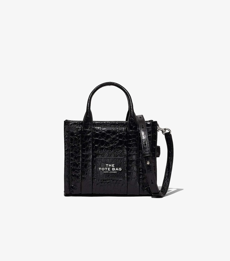 Women\'s Marc Jacobs Croc-Embossed Mini Crossbody Bags Black | UAE-735120