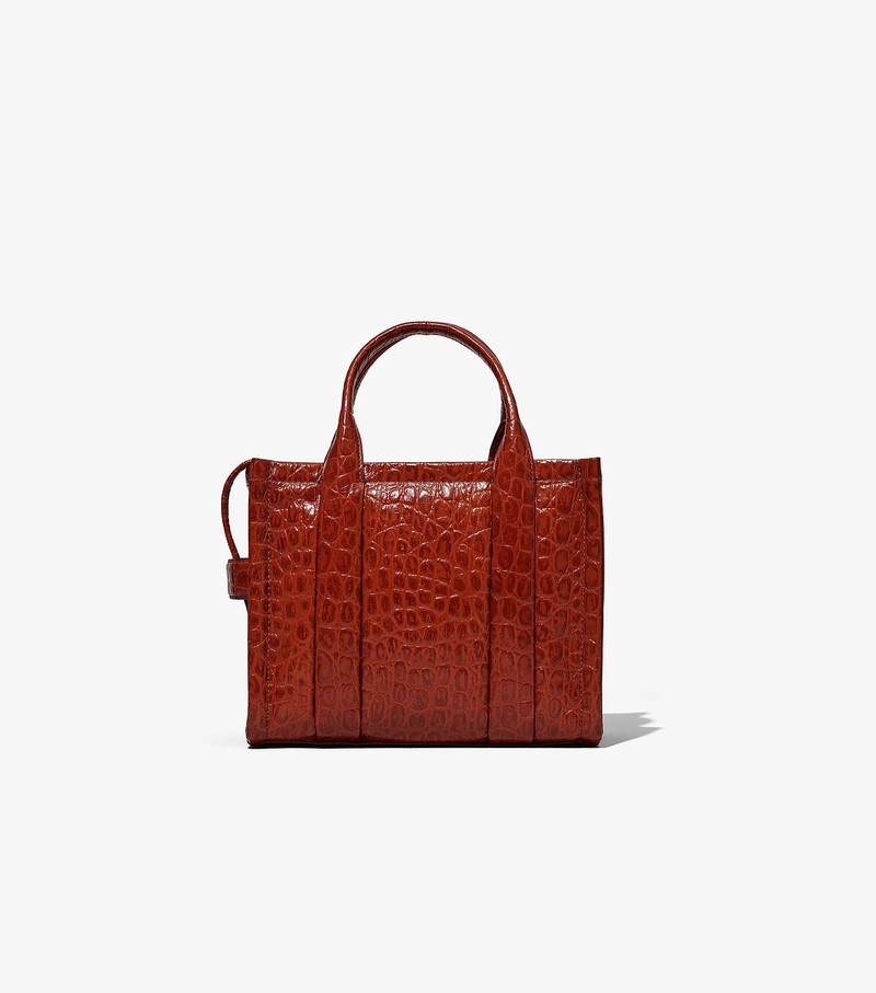 Women's Marc Jacobs Croc-Embossed Mini Crossbody Bags Red | UAE-743059