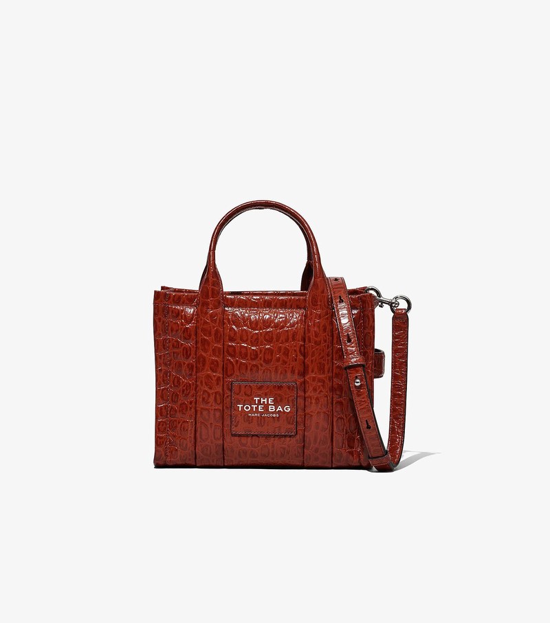 Women\'s Marc Jacobs Croc-Embossed Mini Crossbody Bags Red | UAE-743059