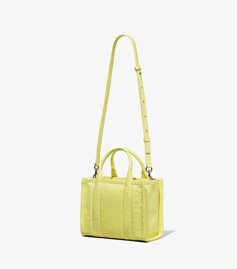 Women's Marc Jacobs Croc-Embossed Mini Tote Bags Yellow | UAE-016285