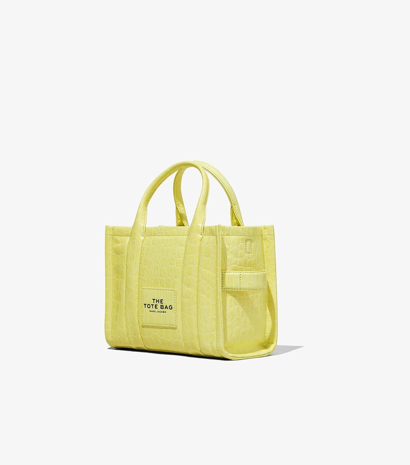 Women's Marc Jacobs Croc-Embossed Mini Tote Bags Yellow | UAE-016285