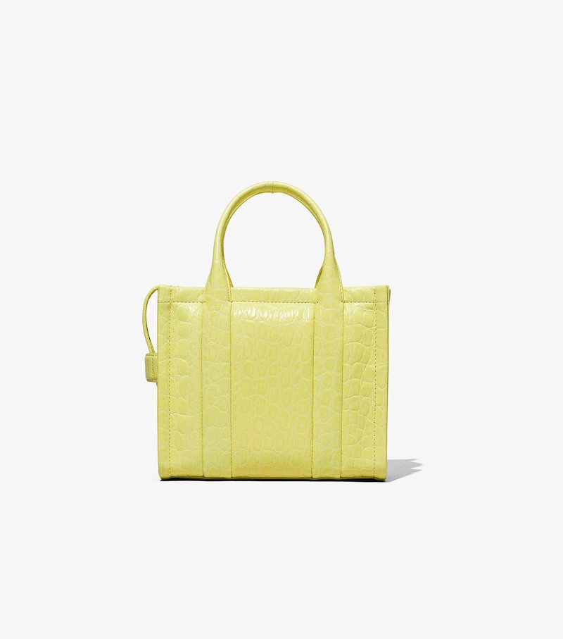 Women's Marc Jacobs Croc-Embossed Mini Tote Bags Yellow | UAE-016285