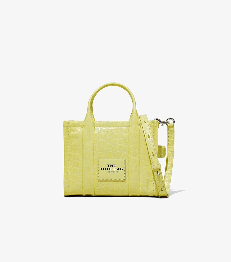 Women\'s Marc Jacobs Croc-Embossed Mini Tote Bags Yellow | UAE-016285