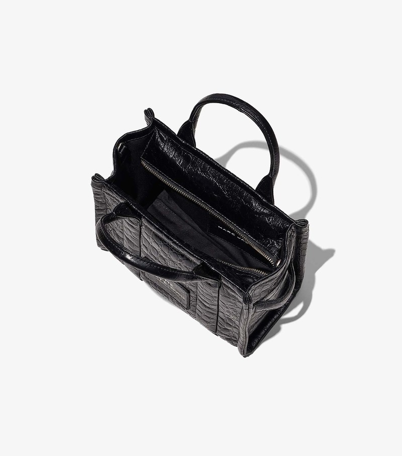 Women's Marc Jacobs Croc-Embossed Mini Tote Bags Black | UAE-018793