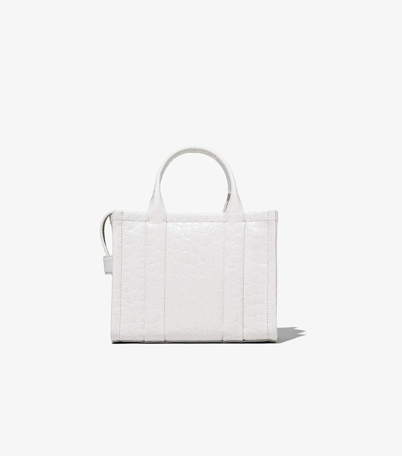 Women's Marc Jacobs Croc-Embossed Mini Tote Bags White | UAE-063482