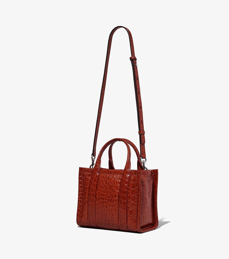 Women's Marc Jacobs Croc-Embossed Mini Tote Bags Red | UAE-736985