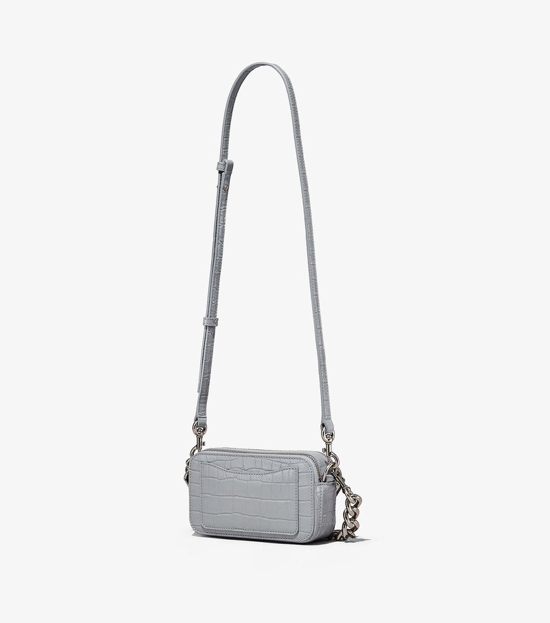 Women's Marc Jacobs Croc-Embossed Snapshot Crossbody Bags Grey | UAE-862510