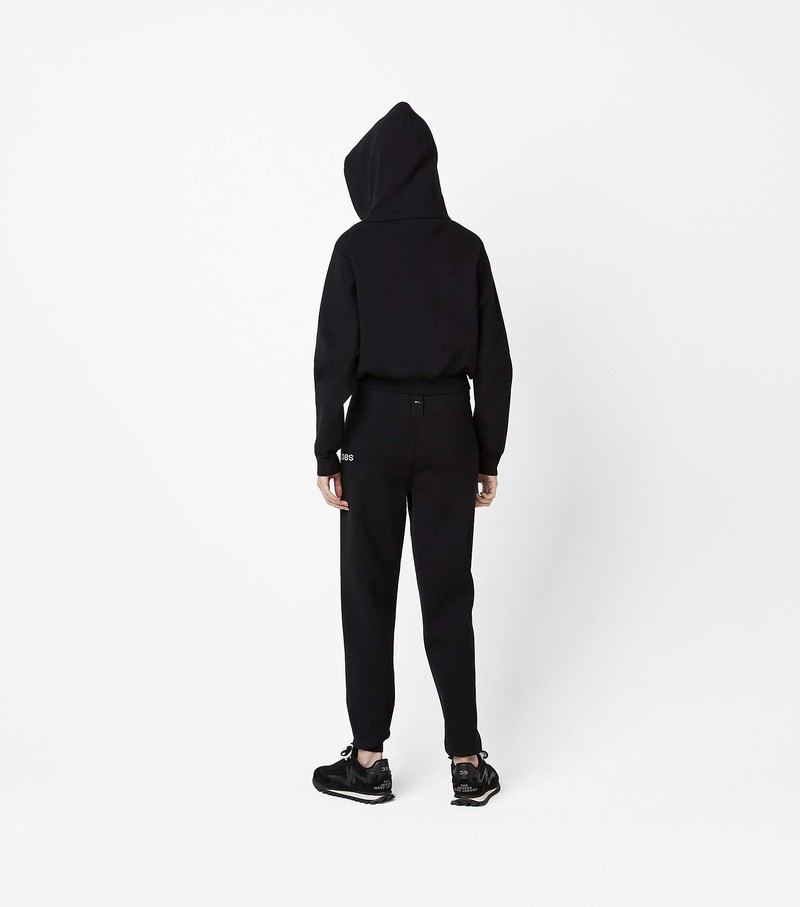 Women's Marc Jacobs Cropped Zip Hoodie Black | UAE-107648