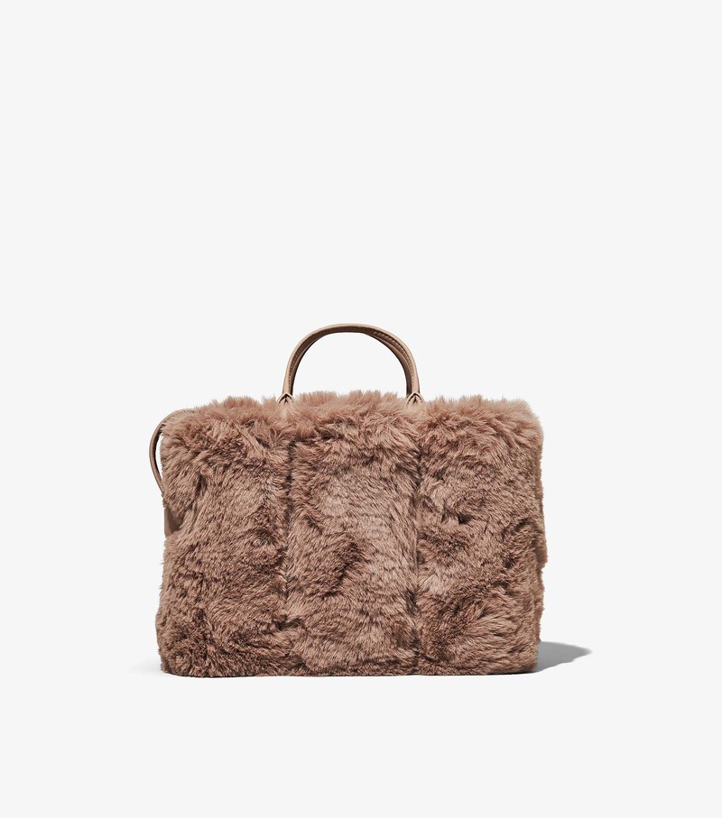 Women's Marc Jacobs Faux Fur Mini Crossbody Bags Coffee | UAE-562901