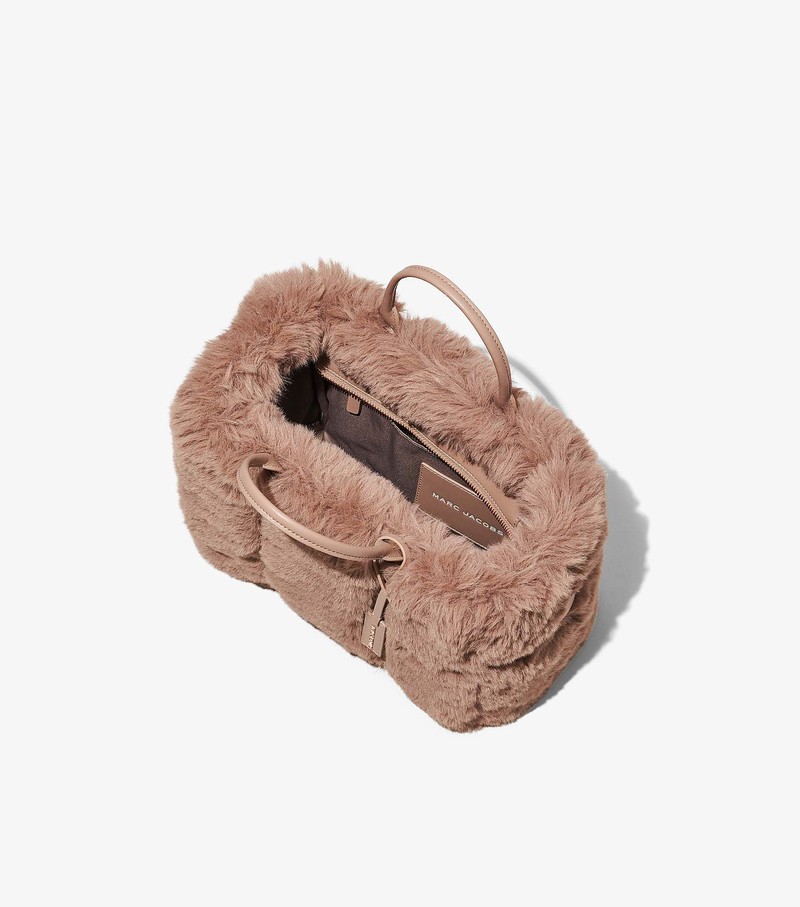 Women's Marc Jacobs Faux Fur Mini Crossbody Bags Coffee | UAE-562901