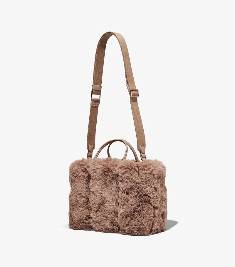 Women's Marc Jacobs Faux Fur Mini Tote Bags Coffee | UAE-984521