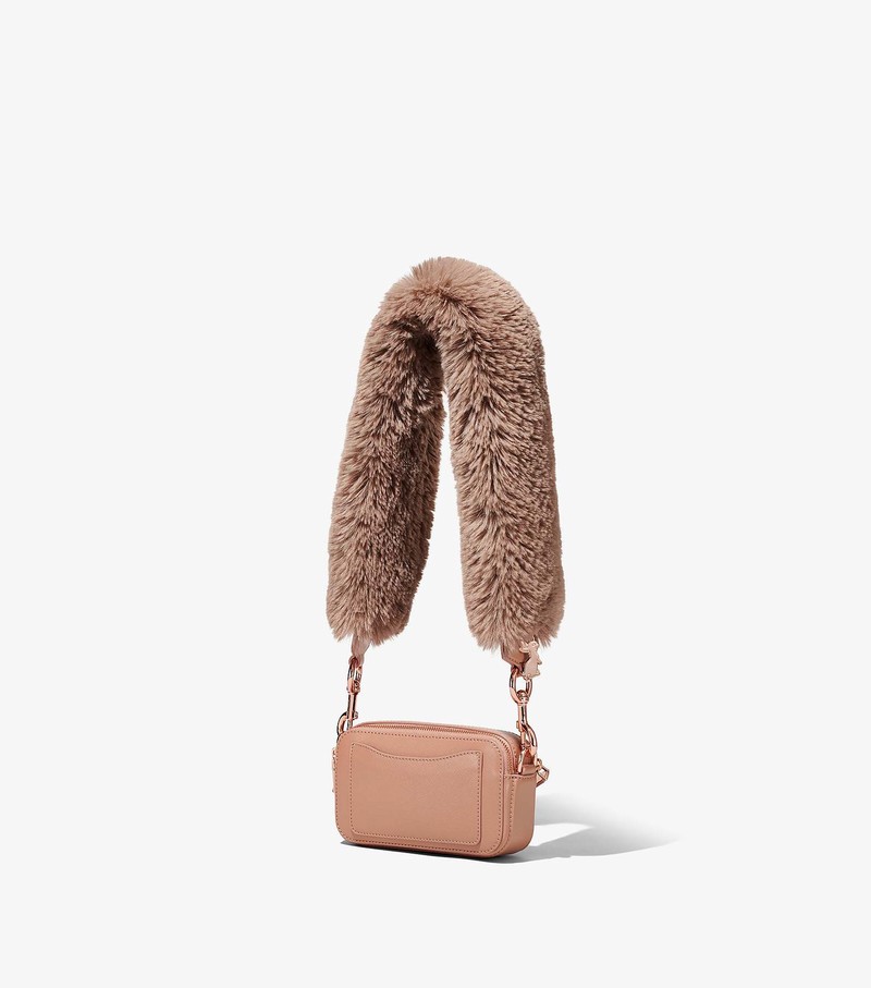 Women's Marc Jacobs Faux Fur Snapshot Crossbody Bags Coffee | UAE-964715