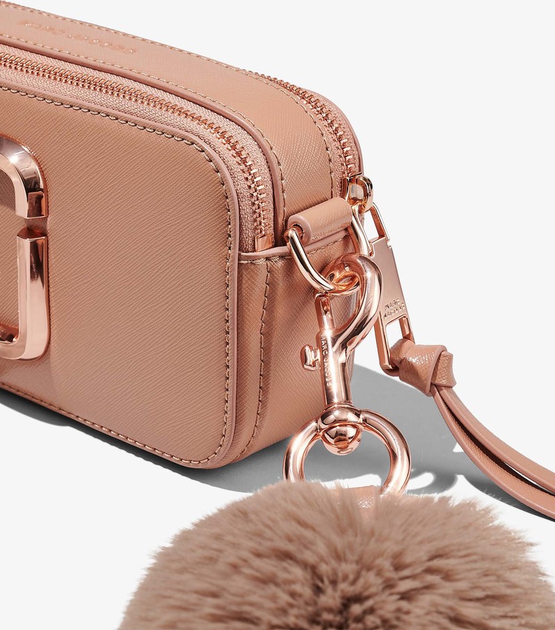 Women's Marc Jacobs Faux Fur Snapshot Crossbody Bags Coffee | UAE-964715