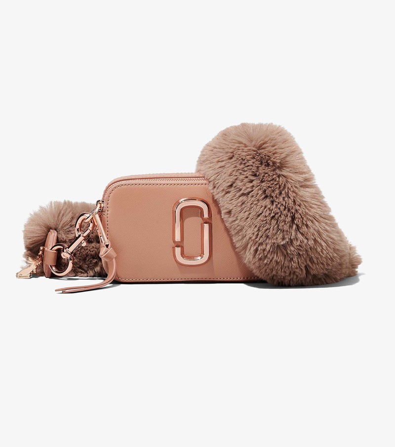 Women\'s Marc Jacobs Faux Fur Snapshot Mini Bags Pink | UAE-761293