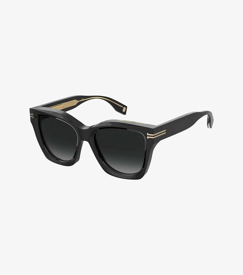 Women\'s Marc Jacobs Icon Edge Oversized Square Sunglasses Black | UAE-746891