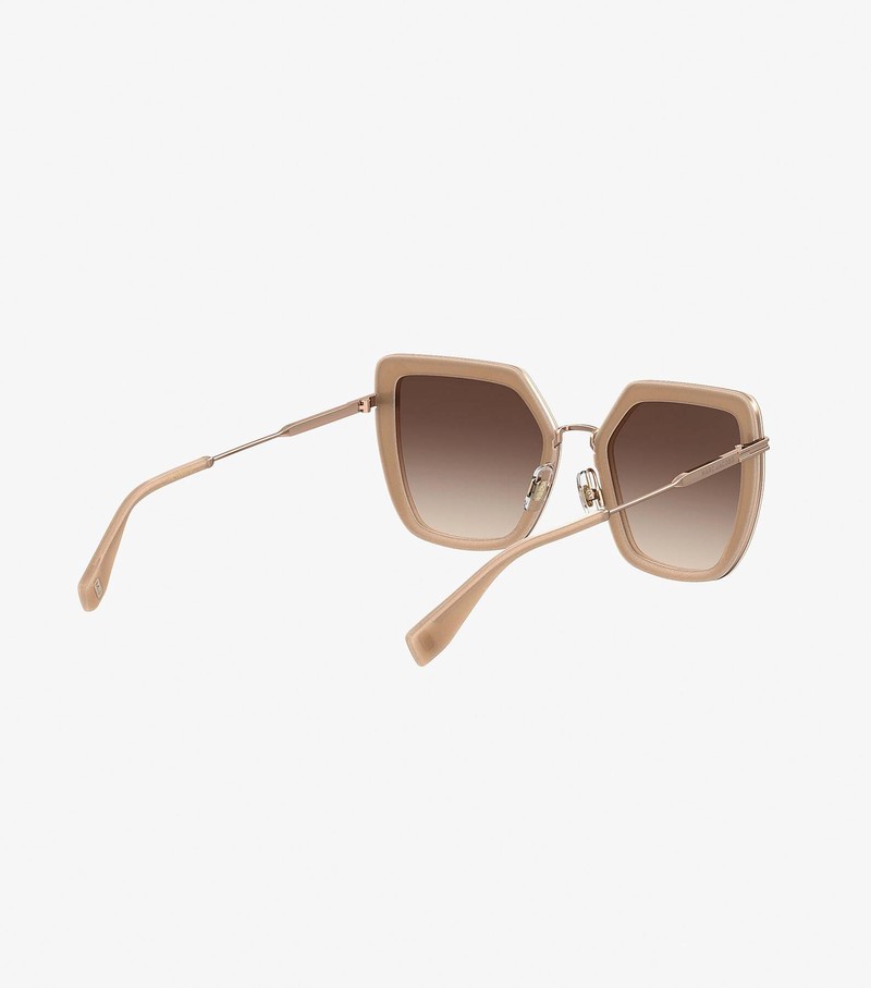 Women's Marc Jacobs Icon Oversized Butterfly Sunglasses Gold | UAE-145072