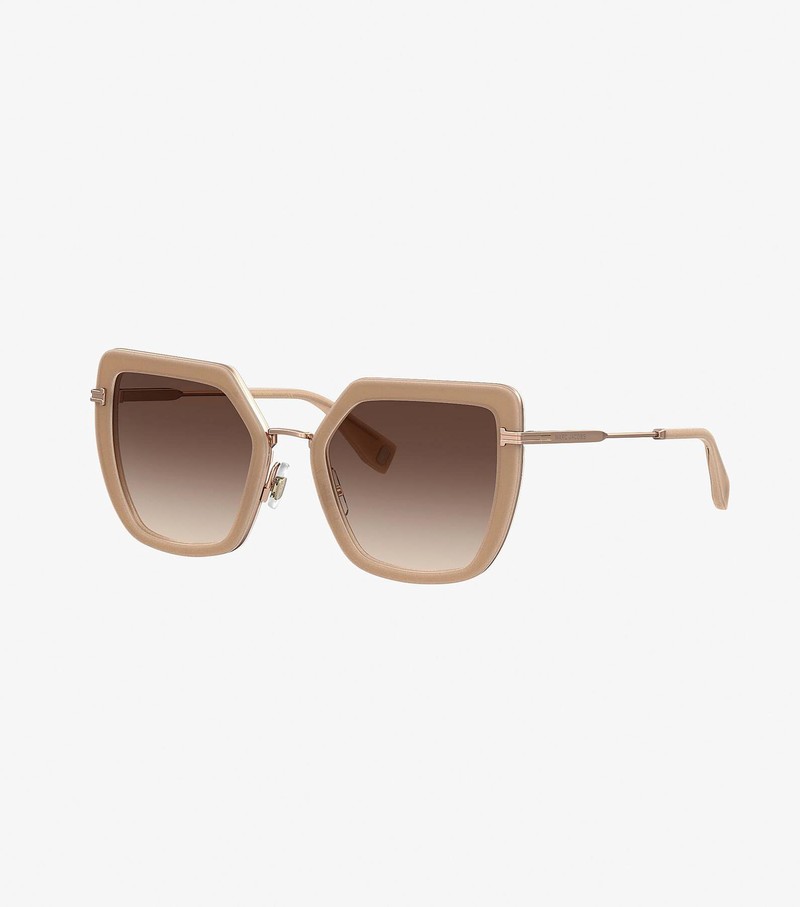 Women\'s Marc Jacobs Icon Oversized Butterfly Sunglasses Gold | UAE-145072