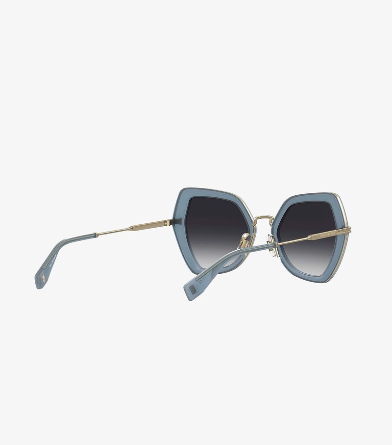 Women's Marc Jacobs Icon Oversized Butterfly Sunglasses Blue | UAE-289074