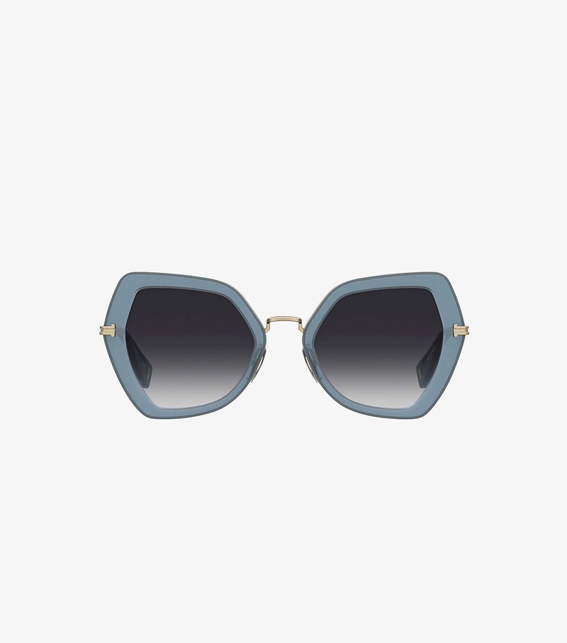 Women's Marc Jacobs Icon Oversized Butterfly Sunglasses Blue | UAE-289074