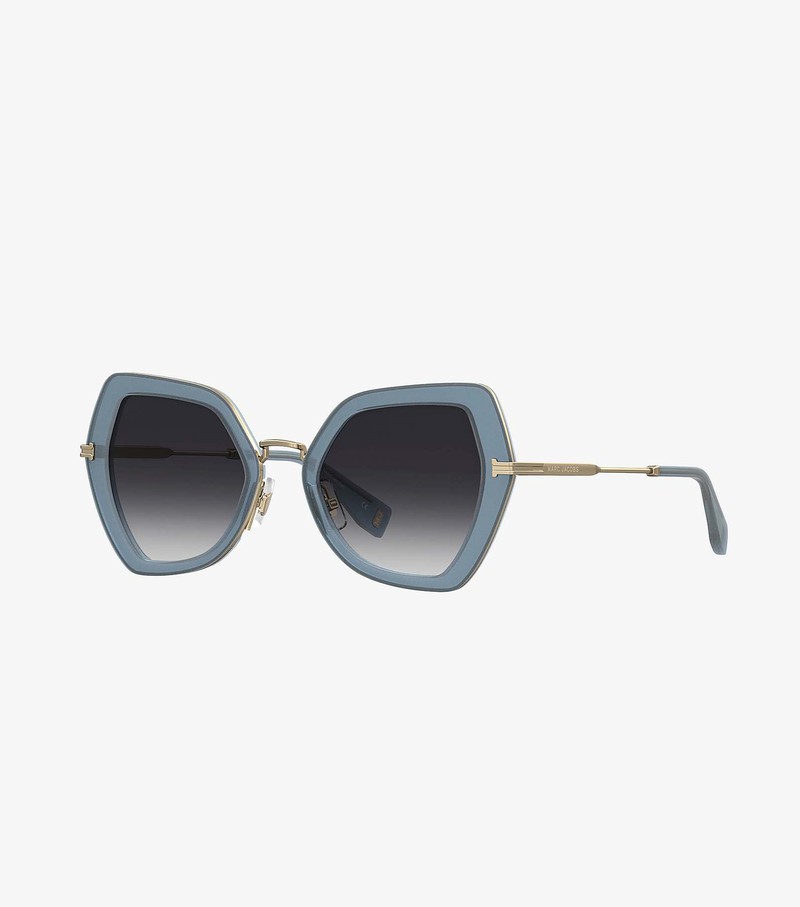 Women\'s Marc Jacobs Icon Oversized Butterfly Sunglasses Blue | UAE-289074