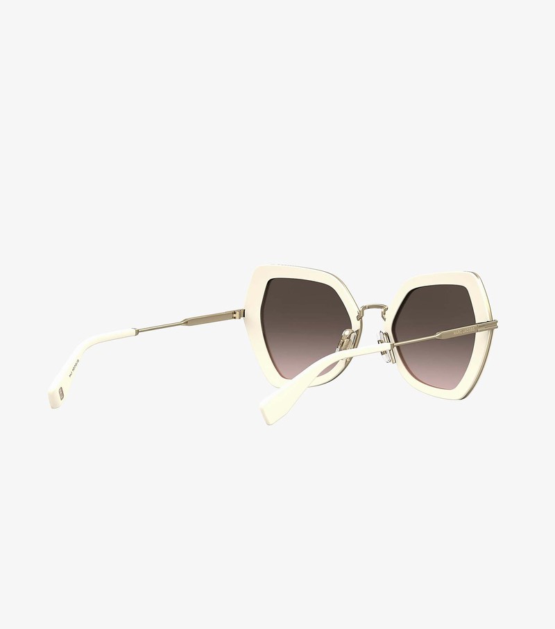 Women's Marc Jacobs Icon Oversized Butterfly Sunglasses Black / White | UAE-468012