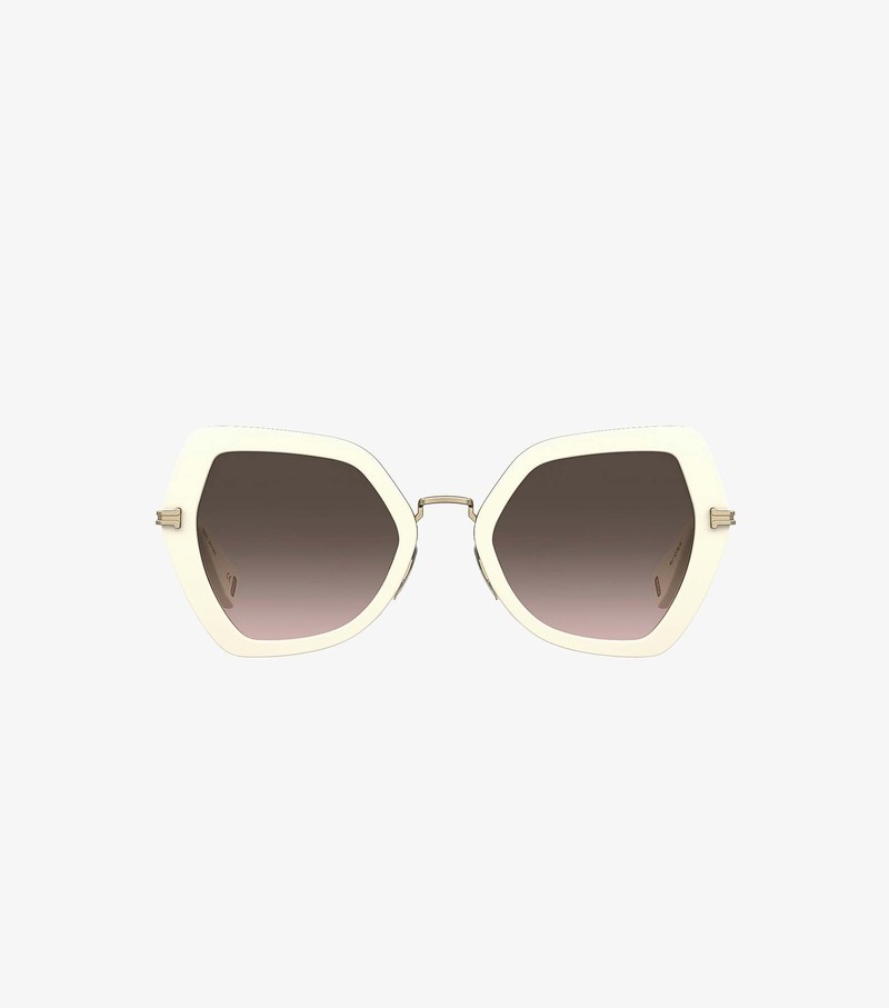 Women's Marc Jacobs Icon Oversized Butterfly Sunglasses Black / White | UAE-468012