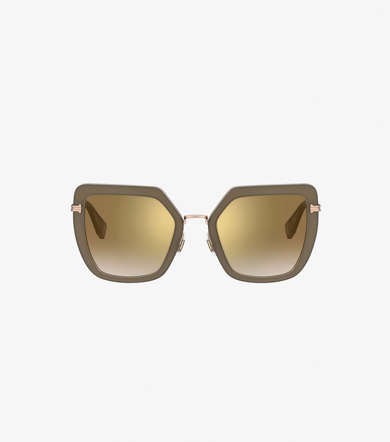 Women's Marc Jacobs Icon Oversized Butterfly Sunglasses Olive | UAE-918572