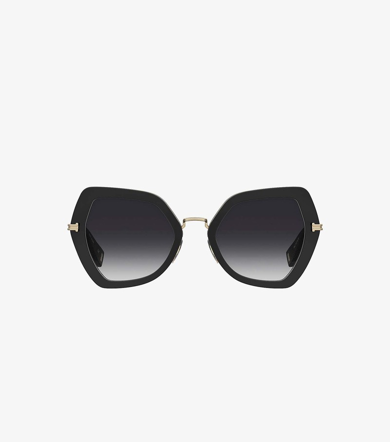 Women's Marc Jacobs Icon Oversized Butterfly Sunglasses Black | UAE-986104