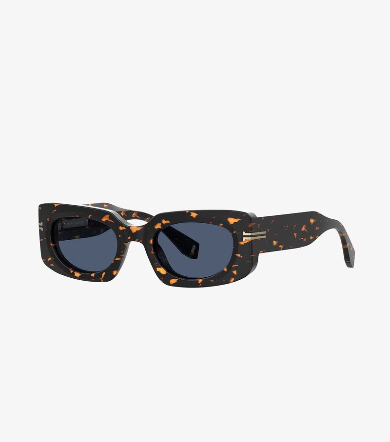 Women\'s Marc Jacobs Icon Rectangular Sunglasses Black / Orange | UAE-089257