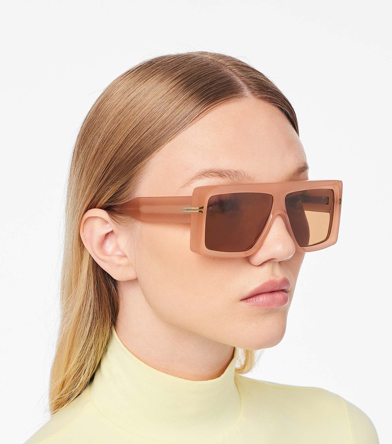 Women's Marc Jacobs Icon Rectangular Sunglasses Coffee | UAE-247016